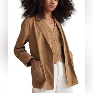 Madewell Women’s Cotton Crossover Chino Blazer Size Large